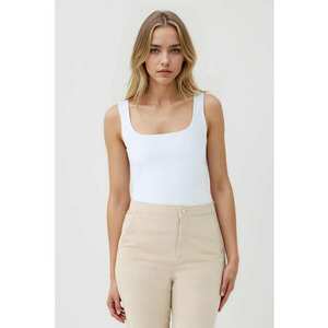 Top slim-fit cu decolteu patrat imagine