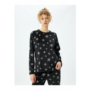 Bluza de pijama din fleece cu imprimeu cu stele imagine