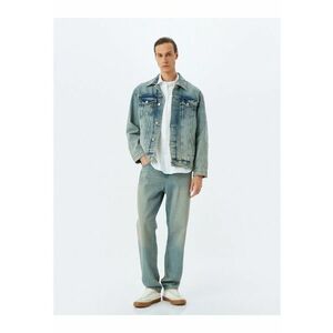 Jacheta din denim cu aspect decolorat imagine