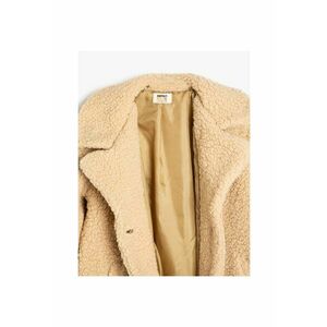 Palton cu blana shearling si revere decupate imagine