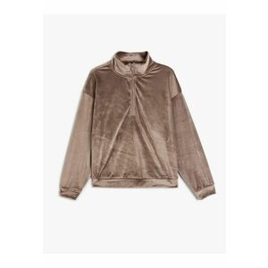 Bluza de casa din catifea cu fermoar scurt imagine