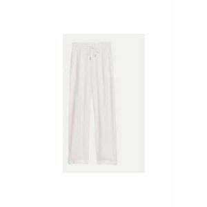 Pantaloni dama - 304508455 - Bumbac - Alb imagine