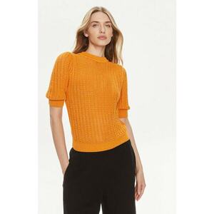 Pulover dama - 303918439 - Bumbac/Acril/Fibre metalice - Portocaliu imagine