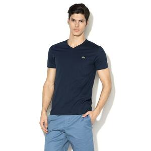 Tricou din bumbac cu decolteu in V imagine