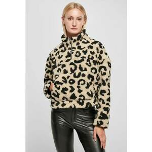 Bluza de trening pufoasa cu buzunar kangaroo si fenta cu fermoar imagine