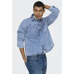 Jacheta de denim cu buzunare pe piept imagine