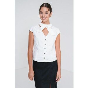 Bluza din amestec de bumbac cu panglica imagine