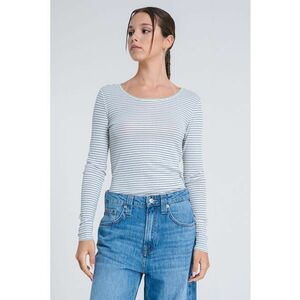 Bluza slim fit cu decolteu rotund si dungi imagine