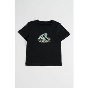 Tricou cu decolteu la baza gatului si imprimeu grafic imagine