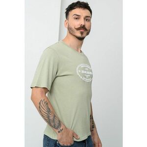 Tricou cu imprimeu frontal si decolteu la baza gatului York imagine