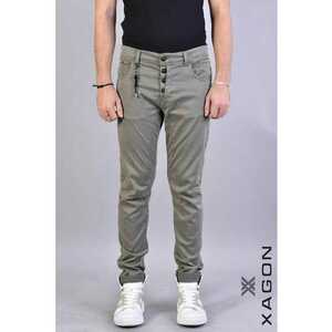 -Pantaloni drepți cu accesoriu metalic prins în gaică imagine