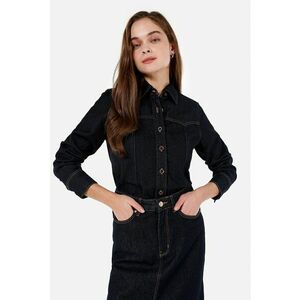 Camasa din denim cu cusaturi contrastante imagine