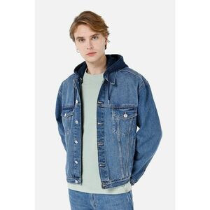 Jacheta din denim cu gluga detasabila imagine