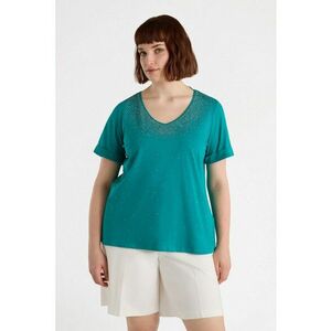 Tricou cu aplicatii din strasuri si decolteu in V imagine