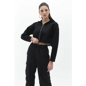 Hanorac crop cu fermoar imagine