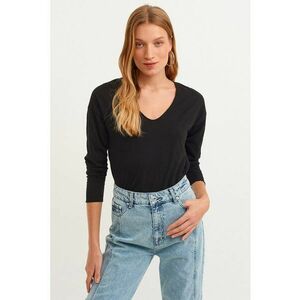 Bluza de bumbac cu terminatie rotunjita Flanewzun imagine