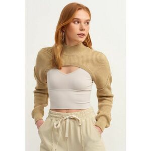 Pulover crop cu decolteu la baza gatului Parcutroll imagine