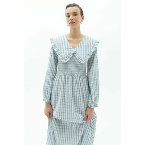 Rochie lunga cu model in carouri Papykpoti imagine