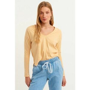 Bluza de bumbac cu terminatie rotunjita Flanewzun imagine