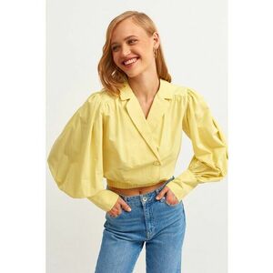 Bluza crop cu maneci bufante Popbuzgom imagine