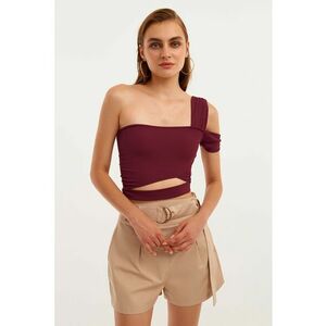 Top crop cu prindere cu snururi la terminatie imagine