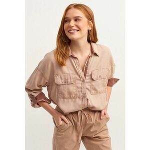 Jacheta-camasa lejera din lyocell cu buzunare pe piept imagine