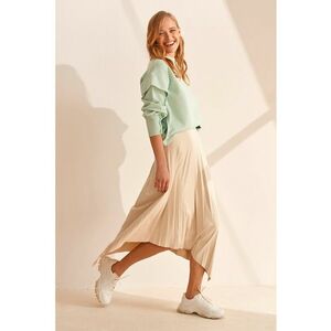 Fusta mini cu croiala asimetrica si pliuri imagine