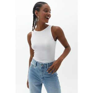 Top slim-fit cu decupaj pe partea din spate si decolteu rotund imagine