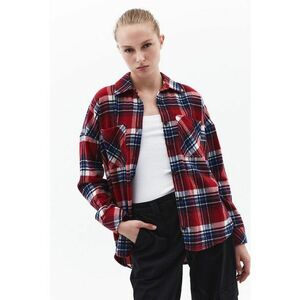 Jacheta-camasa supradimensionata in carouri cu buzunare pe piept imagine