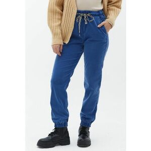 Pantaloni din amestec de lyocell cu snur imagine