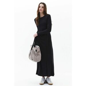 Rochie maxi din amestec de modal cu maneci lungi imagine