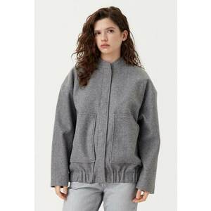 Geaca dama - 304784378 - Poliester reciclat - Gri imagine