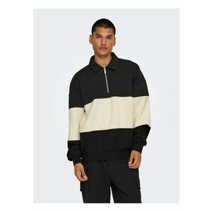 Pulover barbati Loose Fit - dungi - negru - bumbac - imagine