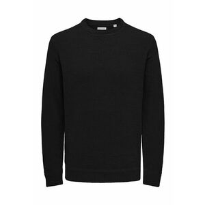 Pulover barbati - decolteu crew - negru - poliester - croiala normala - imagine