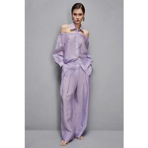 -Pantaloni largi transparenți cu talie înaltă imagine