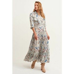 Rochie maxi cu garnituri cu volane si model imagine