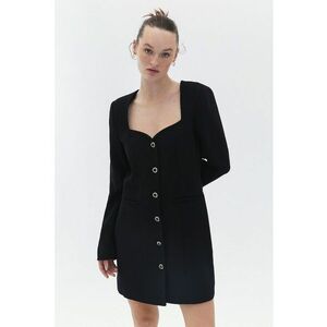 Rochie-sacou cu buzunare cu refilet imagine