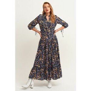 Rochie maxi cu garnituri cu volane si model imagine