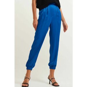 Pantaloni cu aspect satinat si talie inalta imagine