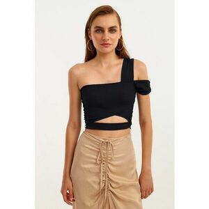 Top crop cu prindere cu snururi la terminatie imagine