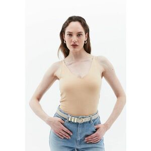 Top uni cu decolteu in V imagine