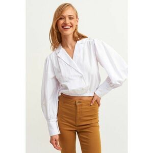 Bluza crop cu maneci bufante Popbuzgom imagine