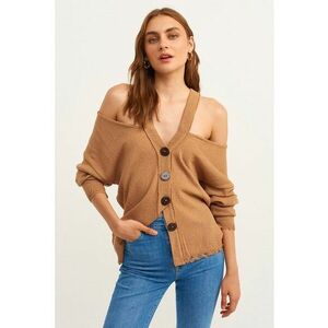 Cardigan cu decolteu pe umeri imagine