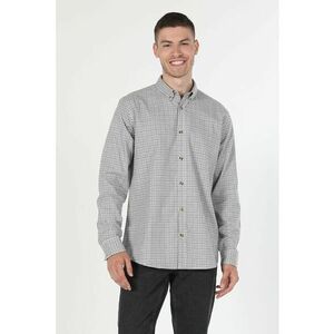 Camasa de bumbac cu model in carouri si guler fixat cu nasturi imagine