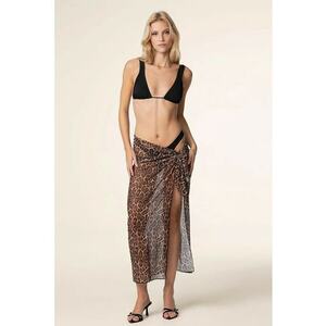 Fusta de plaja transparenta cu animal print imagine