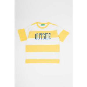 Tricou cu dungi si imprimeu text imagine