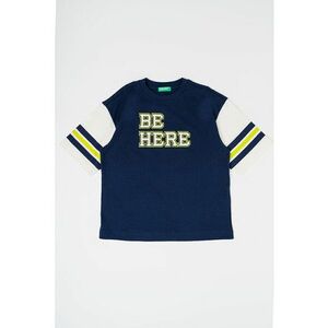 Tricou din bumbac cu imprimeu text imagine