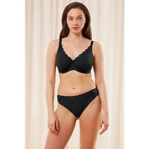 Sutien cu acoperire completa - fara sustinere metalica - cu insertii de dantela imagine