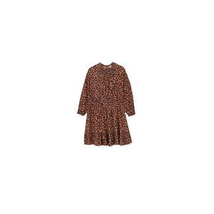 Rochie fete - din stofa - negru/maro imagine