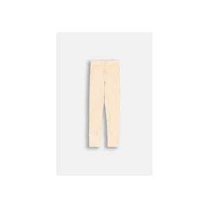 Colanti lungi bej - din bumbac - cu nervuri - pentru fete imagine